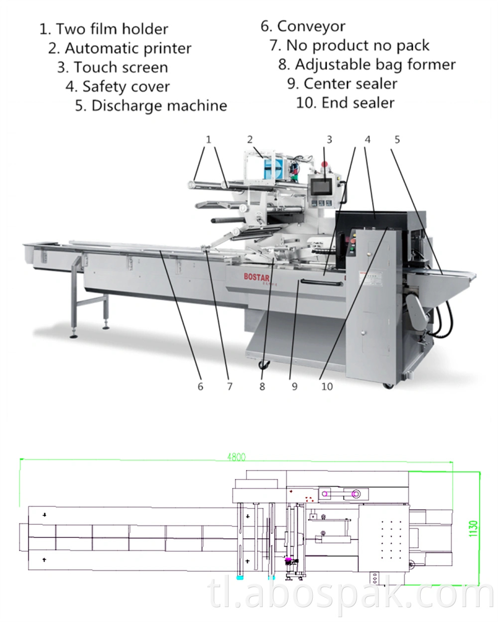 Frozen Dumpling Food na may Pallet Tray Automatic Box Motion Gusset Labeling Sealing Packing Wrapping Machinery